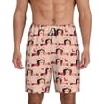 thumbnail image 3 of Lsque Dachshund Couple Mens Sleep Pajama Shorts,Short Pajama Pants, Cotton Ultra-Soft Knit-4X-Large, 3 of 9