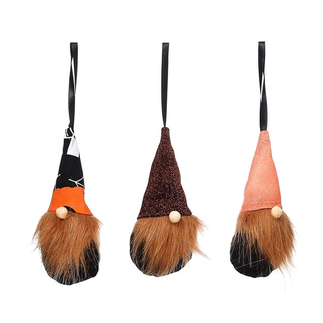Inteprter 3X muñeco de gnomo colgante de pared dulce regalo decoración de fiesta adorno de Halloween tela multicolor chico juguete Festival accesorios Kits de decoración para fiestas bigote marron Inteprter HA070509-02