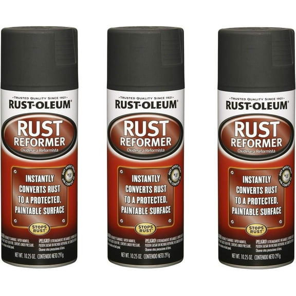 Rust-Oleum 248658-3PK Rust Reformer Spray, 10.25 oz, Black, 3 Pack