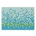 thumbnail image 3 of Modern Cutting Board, Mosaic Grid Pattern Pixel Art Digital Design Graphic Squares Illustration, Decorative Tempered Glass Cutting and Serving Board, Small Size, Lime Green Aqua White, by Ambesonne, 3 of 5