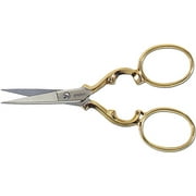 Gingher Collector's Series 3.5" Scissors with Nickel Finish Blades & Gold Handles