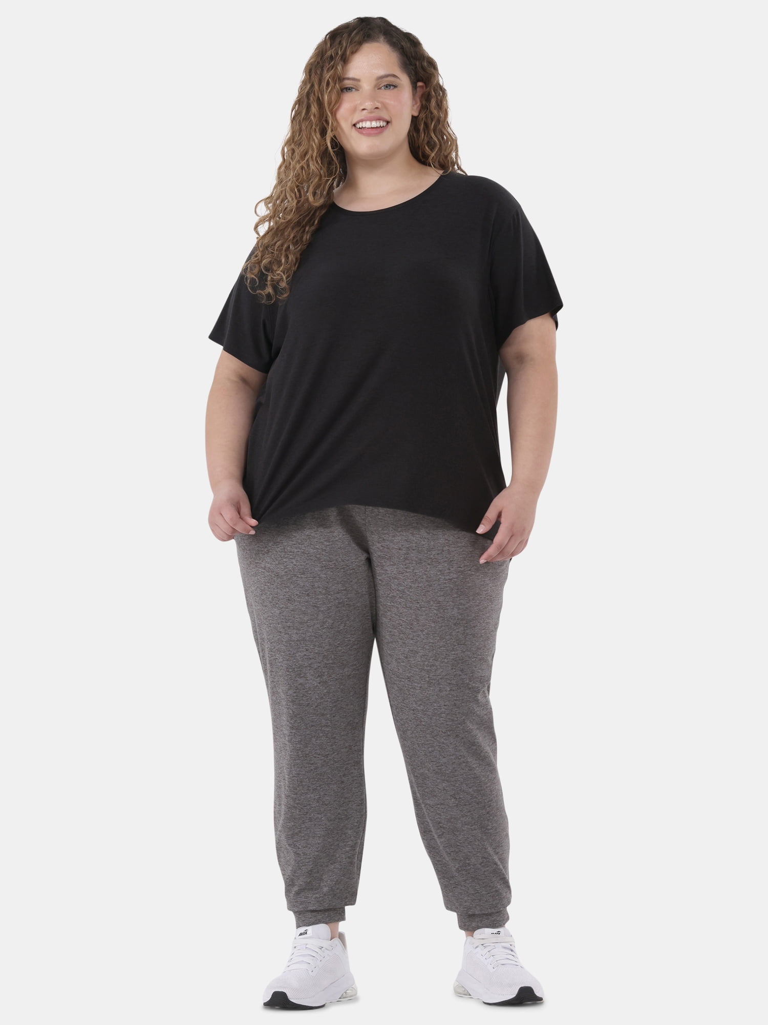 Athletic Works Women's and Women's Plus ButterCore Tee with Short Sleeves, Sizes XS-4X