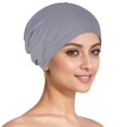 thumbnail image 1 of (Grey)Pure-Color Turban Hat for Ladies Stylish Breathable Headwear for All Season Wear, 1 of 5