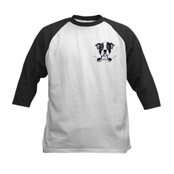 CafePress - Kiniart Pocket Boston Kids Baseball Jersey - Kids Cotton Baseball Jersey, 3/4 Sleeve Shirt