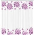 thumbnail image 2 of JOOCAR Floral Shower Curtain, Graphic Lilac Flower Blossoms on White Background Spring Nature Illustration,with Hooks,72x72 inch, Lilac White, 2 of 6