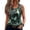 Dark Green, variant on Womens Summer Tank Tops Loose Fit Sleeveless V Neck T Shirt Floral Print Henly Tunic Blouses Dark Green 2XL