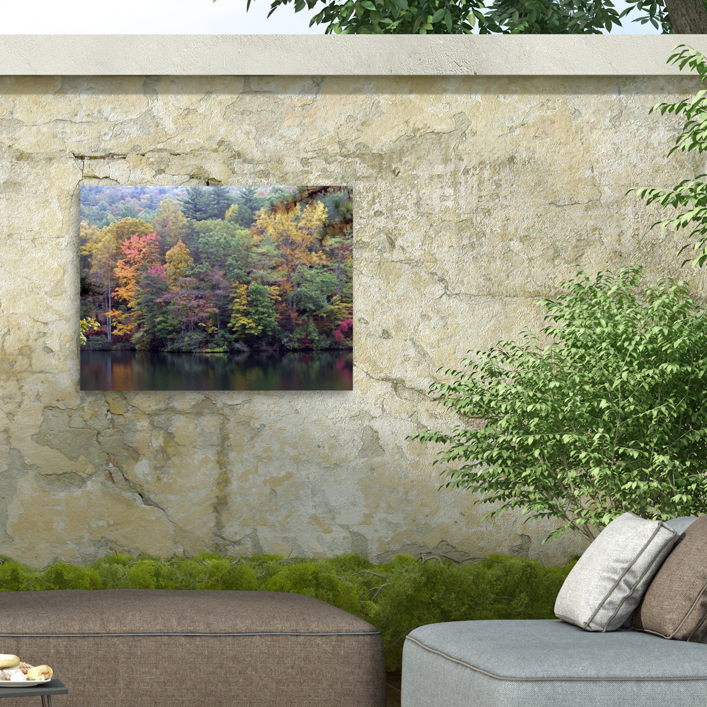 J.D. Mcfarlan 'Painted Hillside' Outdoor Canvas 18x24