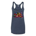 thumbnail image 2 of Wild Bobby, Colorful Rainbow Cat Animal Lover Tri-Blend Racerback Tank Top, Vintage Navy, Large, 2 of 3