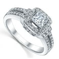 thumbnail image 2 of Precious Inexpensive Engagement Ring 1.00 Carat Princess Cut Diamond on White Gold, 2 of 3