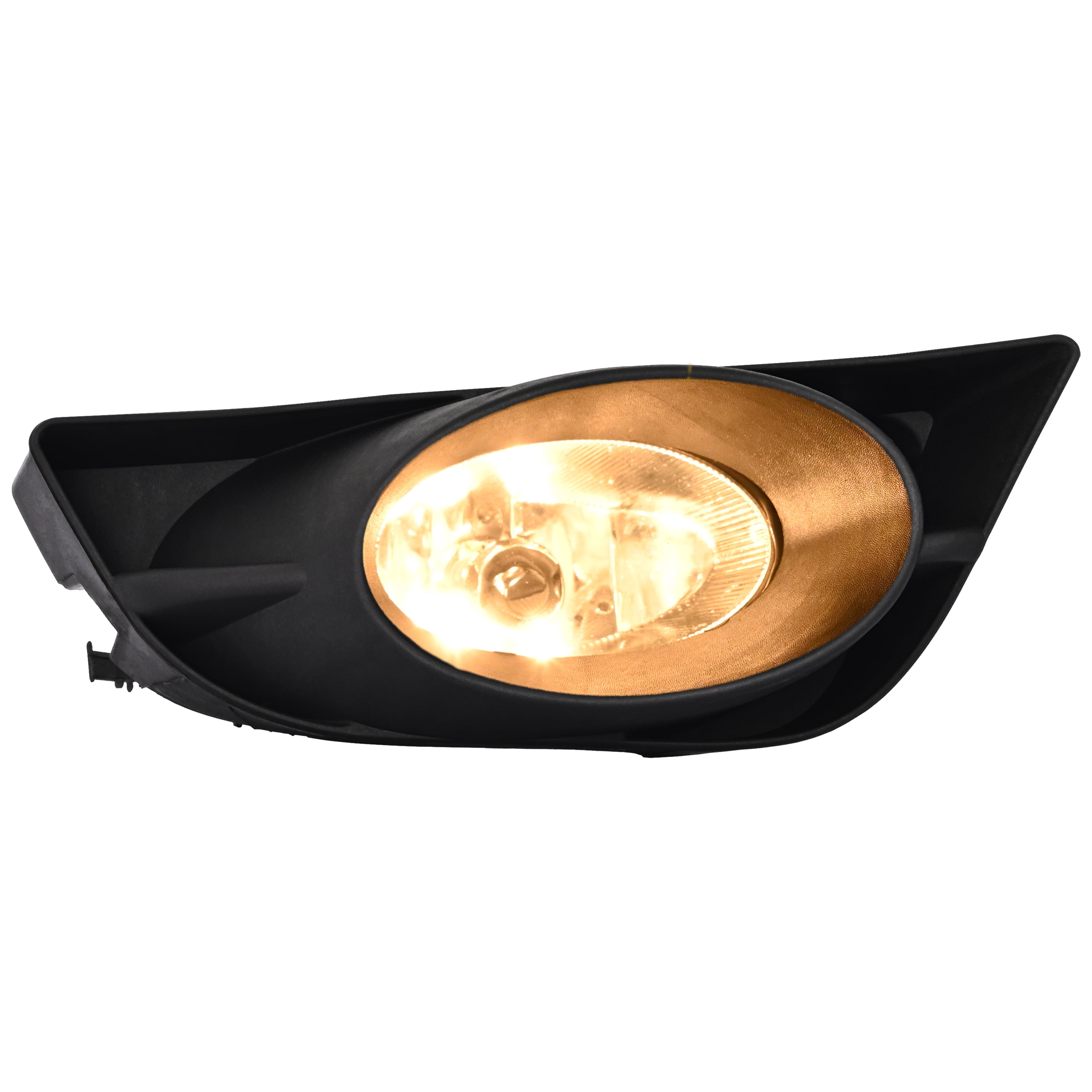 Kojem Right Fog Light w/Fog Light Bezel for 2009-2011 Honda Fit Replacement for HO2592122 33951-TK6-305 Fog Lamp Assembly w/Bulbs Clear Lens Black Bezel Passenger Side