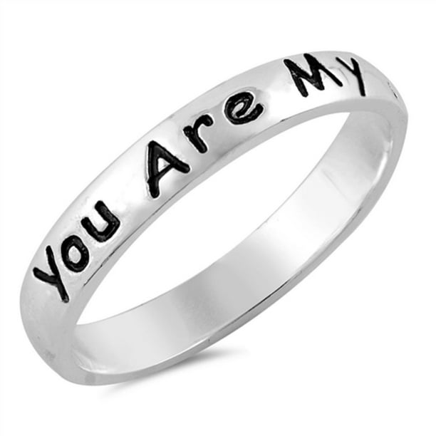 All in Stock - Sterling Silver You Are My Sunshine Ring - Walmart.com ...