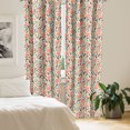 thumbnail image 2 of Ambesonne Floral Window Curtains, Garden Elements Blossoms, Each 28" W x 95" L, Salmon Teal, 2 of 4