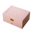 thumbnail image 1 of Transemion Portable Jewelry Waterproof Stain Box FauxLeather For Rings Leather Box Large Jewelry Box Organizer To bilayer pink bilayer, 1 of 6