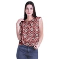 thumbnail image 4 of Moomaya Hauts Sans Manches en Jersey de Coton à Volants pour Femmes Blouse d'Été Imprimée pour Femmes, 4 of 4