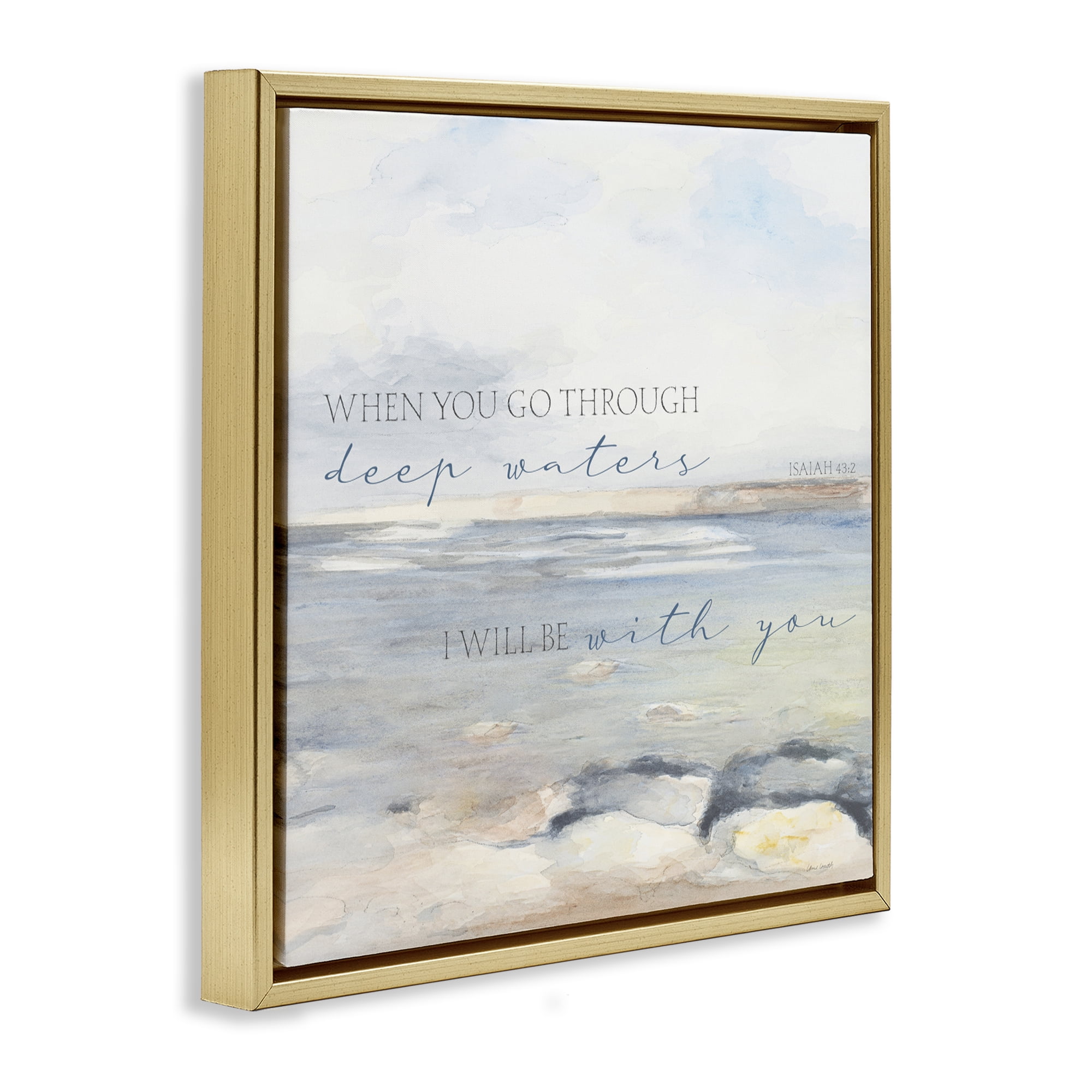 Stupell Industries Deep Waters with You Gold Framed Floater Canvas Wall Art, design by Lanie Loreth