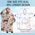 thumbnail image 4 of Oversized Wearable Blanket Hoodie,Schnauzer Dog and Flower Floral Sherpa Blanket Hoodie with Super Pockets,Super Warm Fuzzy Pullover for Women & Men, 4 of 6