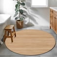 thumbnail image 3 of Round Rugs 4 Ft, Brown Wood Grain Non Slip Area Rugs for Kitchen Bedroom Entryway, Retro Western Farmhouse Wooden Board Washable Carpet Runner Rug Floor Mats for Bedroom Home Decor, 3 of 8