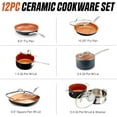 thumbnail image 3 of Gotham Steel 12-Piece Ceramic Cookware Set, Nonstick, Nontoxic, Oven & Dishwasher Safe, Stay Cool Handles Ceramic Cookware Set, Copper, 3 of 8