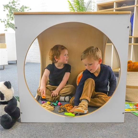 Elevated WB1920 29 x 29 x 30.50 in. Play House Cube - Natural UV & White