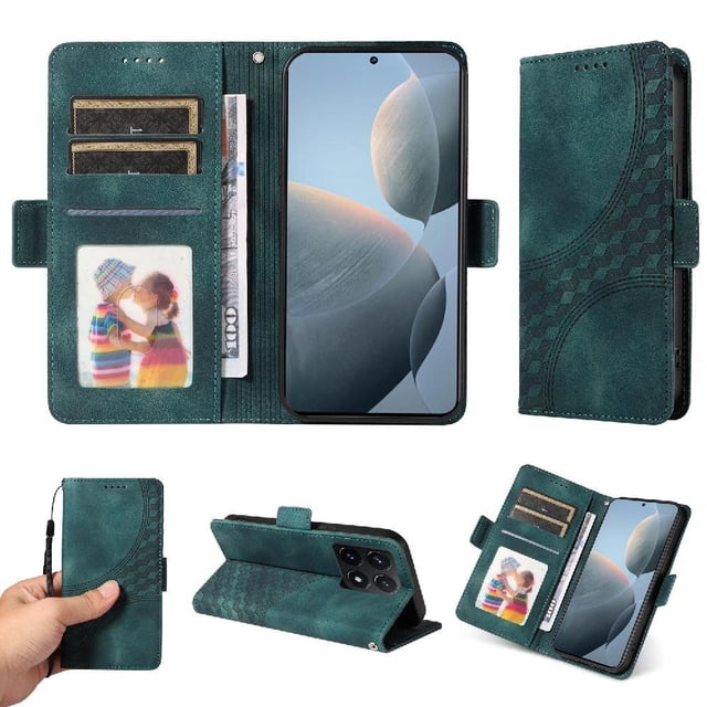Funda GANGXUN para Xiaomi 14T con diseño acolchado elegante, cuero PU, protección total y ajuste preciso