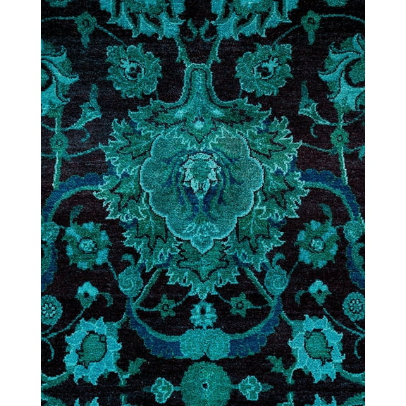 Fine Vibrance, One-of-a-Kind Hand-Knotted Area Rug - Green, 9' 3" x 12' 2"