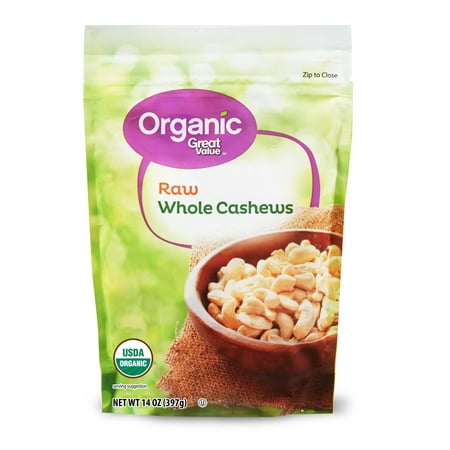 Great Value Organic Raw Whole Cashews, 14 Oz. (Best Cashew Nuts In The World)