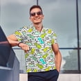 thumbnail image 3 of Wukai Funny Dinosaurs on Stripes Men’s Polo Shirts,Quick-Dry Athletic Shirt,Classic Fit Shirts-Large, 3 of 8