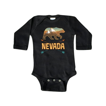 

Inktastic Nevada Vacation Bear Silhouette Gift Baby Boy or Baby Girl Long Sleeve Bodysuit