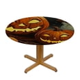 thumbnail image 3 of BANET Elastic Edged Polyester Fitted Table Cover, Happy Halloween, Pumpkins Treat Or Trick, Decorative for Your Table Fit for Round Table 31"-35, 3 of 8