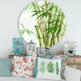 thumbnail image 2 of Designart 'Detail of Dark Green Bamboo and Leaves II' Traditional Circle Metal Wall Art 29x29 - Disc of 29, 2 of 5