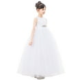 thumbnail image 4 of Ekidsbridal Girl Wedding Flower Girl Dress - White Heart Cutout Floral Lace with Rhinestone Sash 172R3-A (Size: 2-14), 4 of 6