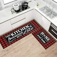 thumbnail image 4 of Red Buffalo Plaid Kitchen Rugs Sets of 2 Decor Non-Slip Washable Red Kitchen Mats for Floor Set of 2, 4 of 7