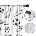 thumbnail image 4 of Kid Curtains,Soccer and Cleat White Pattern Kid Insulated Curtains Set Of 2,Bedroom Essentials,Toddler Room Decor 52"x84", 4 of 5