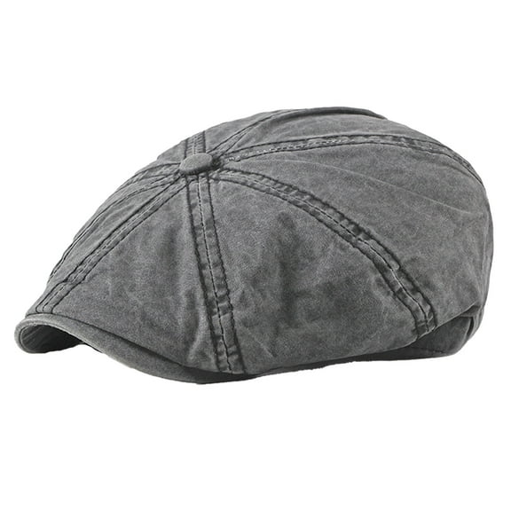 CYSFASHION Newsboy Cap for Men Herringbone Driving Breathable Lvy Stretch Cotton Womens Sun Hat Black