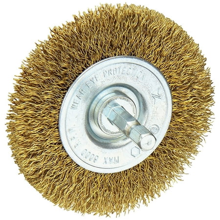 16791 3-Inch Course Brass Wire Wheel Brush with 1/4-Inch Hex Shank for Drill, For removing rust, scale or paint By Vermont (Best Way To Remove Rust From Chrome Wheels)