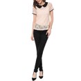thumbnail image 3 of Allegra K Women's See Through Contrast Color Collar Lace Top Blouse, 3 of 7