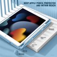 thumbnail image 4 of iPad 9th Generation Case 2021/iPad 8th Generation Case 2020 10.2 Inch with Pencil Holder, iPad 7th Gen 2019 Case with Clear Transparent Back, Auto Wake/Sleep Cover (Azure Blue), 4 of 14
