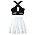 thumbnail image 2 of Zaldita Kids Girls Crop Tank Top and Tennis Golf Skirt with Built-in Shorts Set Workout Athletic Black&White 8, 2 of 7