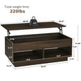 thumbnail image 6 of Hommpa Lift Top Coffee Table with Hidden Compartment LED Coffee Tables Dark Walnut Center Rising Cocktail Table for Living Room Accent Furniture, 6 of 14