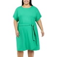 thumbnail image 4 of Chaps Women's Short Sleeves Crewneck Knit Dress Green 3X, 4 of 5
