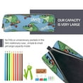 thumbnail image 5 of Pofeuu Crocodile Riding Skateboard Print Leather Pencil Case, Leather Pencil Pouch Large Capacity, Big Pencil Pouch with Zipper Vintage Pen Bag Fountain Pen Holder, 5 of 7