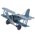 thumbnail image 2 of Adorno De Avión, Exquisito Modelo De Avión Vintage De Hierro Azul Para Sala De Estar Para Dormitorio, 2 of 7