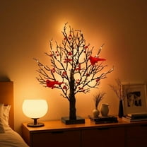 Vintage Glowing Tree with Cardinals, Cardinal Tree with Moving Birds, Ansurely Cardinal Tree, Graddi Tree of Life, Suitable for Christmas, Halloween Decorations (1)