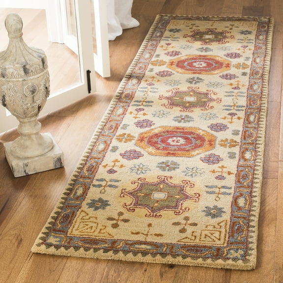 SAFAVIEH Heritage Gladwyn Traditional Wool Runner Rug, Beige/Multi, 2'3" x 10'