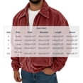 thumbnail image 3 of LODIENY Corduroy Bomber Jacket for Men with Pockets Long Sleeve Collared Zip Up Relaxed Fit Dropped Shoulder Jackets Red S, 3 of 7
