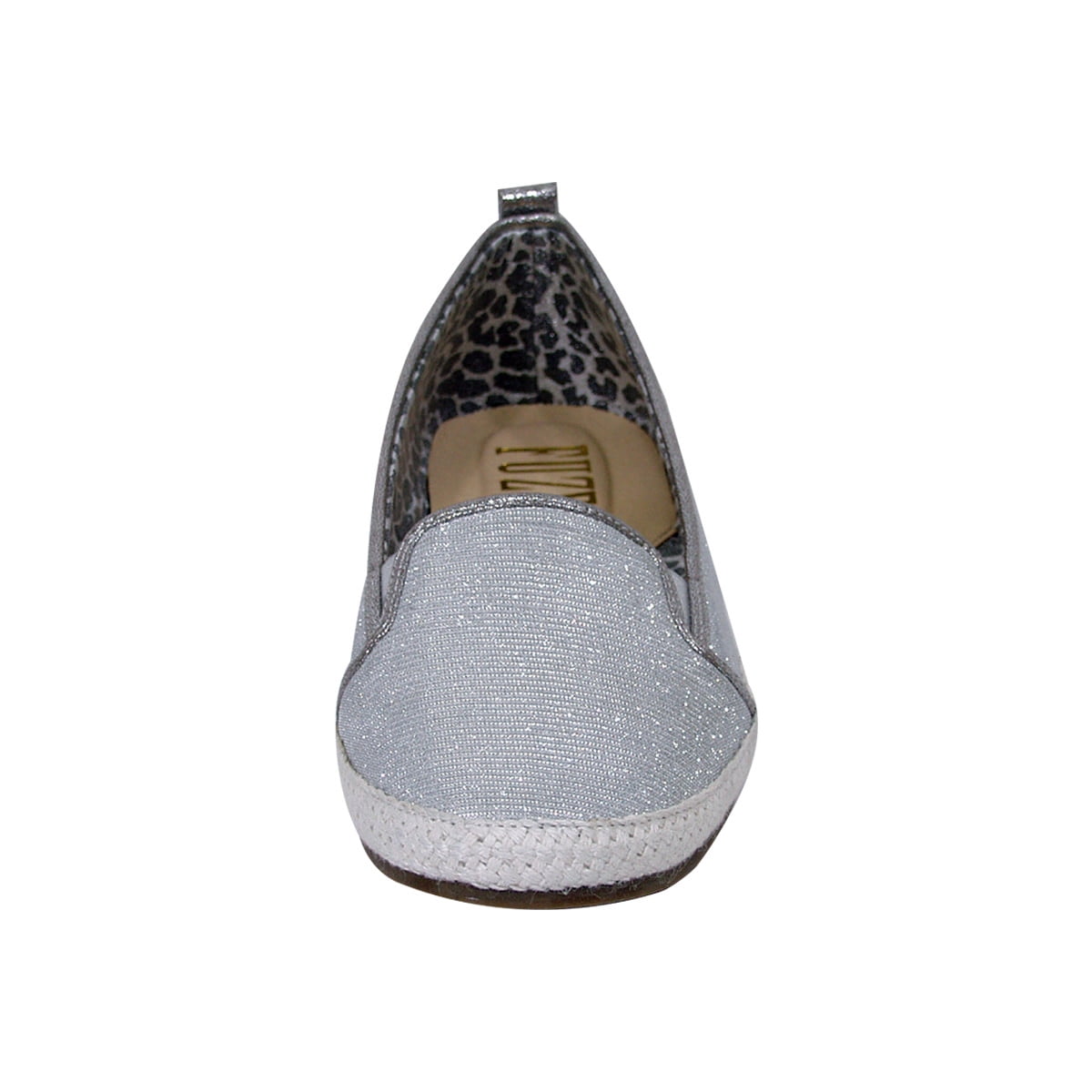 FUZZY Lacy Women Extra Wide Width Casual Metallic Flat SILVER 6.5