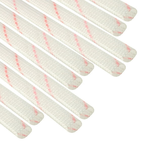 Uxcell 10pcs Fiberglass Heat Shield Sleeve 6mm(1/4-inch) ID Sleeving Pipe