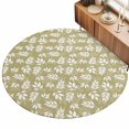 thumbnail image 2 of Round Area Rugs 3.3Ft, Yellow Leaves Non-Slip Washable Circle Rugs Carpet, Farmhouse Pastoral Aesthetic Plants Indoor Outdoor Rug Floor Mats Throw Runner for Bedroom Living Room Bathroom, 2 of 8