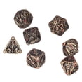 thumbnail image 3 of Dados con patrón de calavera, 7 piezas, juego de mesa de dados de metal con patrón de mancha de sangre de calavera, dados poliédricos confiables y duraderos, 3 of 8