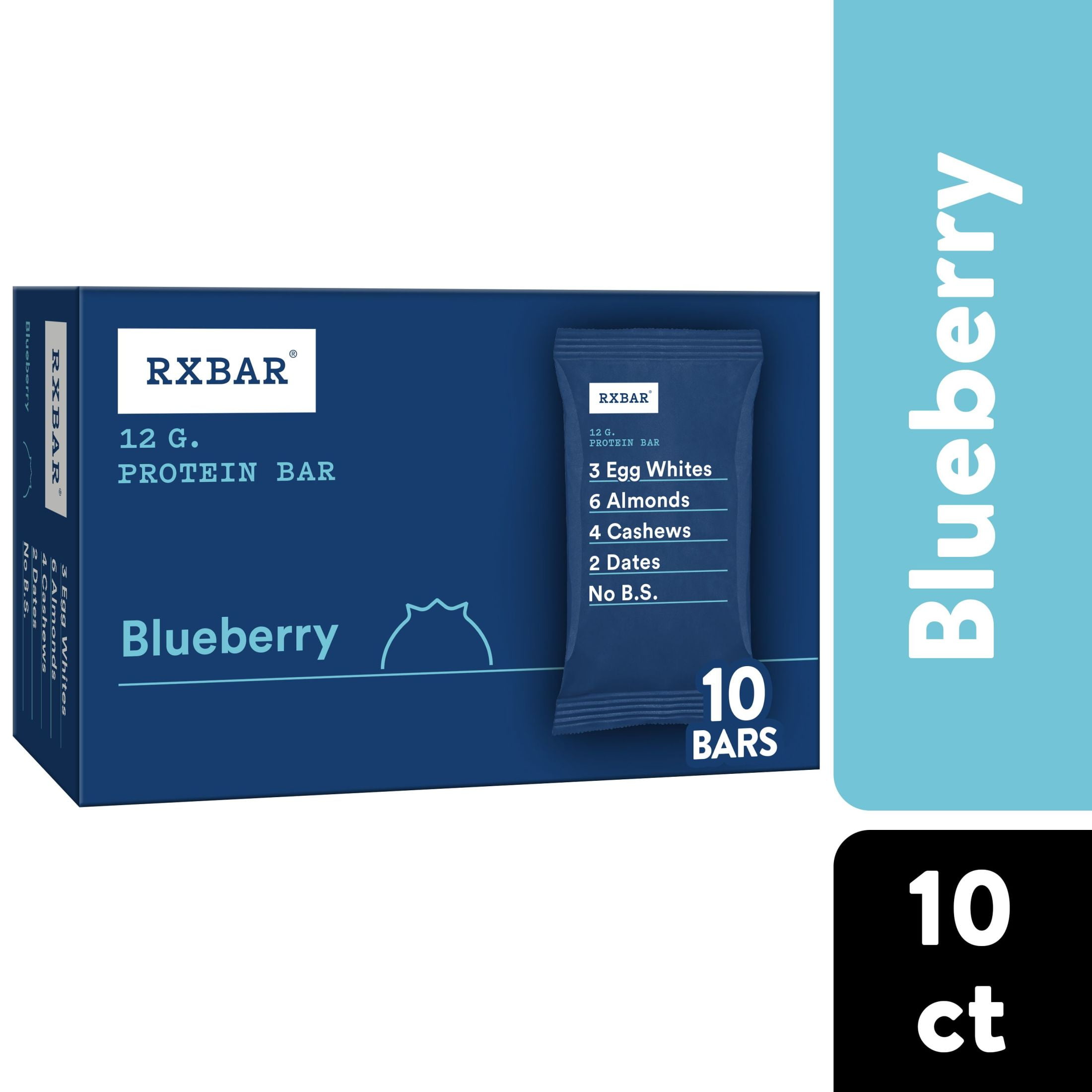 RXBAR Blueberry Chewy Protein Bar, Gluten Free, 18.3 oz, 10 Count